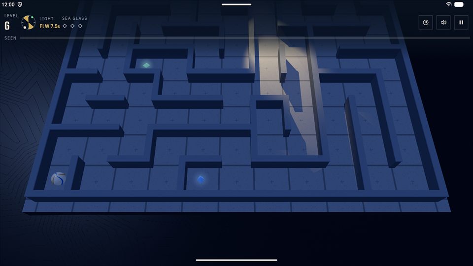 A lit maze on a tablet.