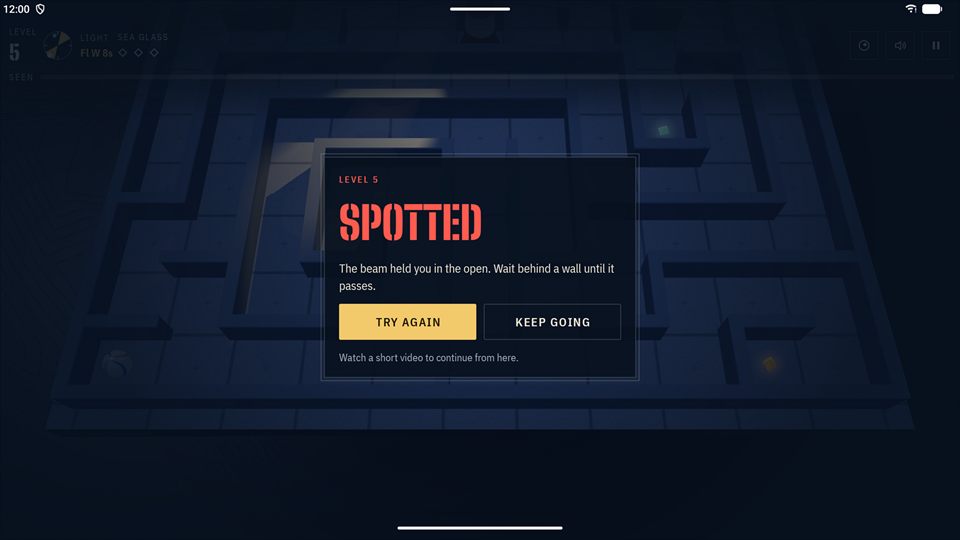 The Spotted card on a tablet.